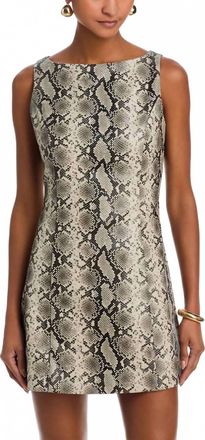 Line & Dot Faux Leather Mini Dress In Python