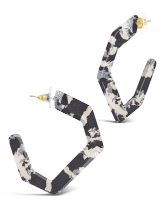 Sterling Forever Resin Hex Hoops