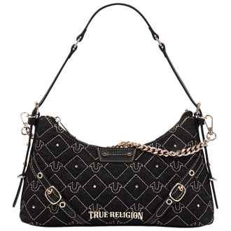 True Religion Studded Denim Chain Shoulder Bag