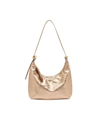 Gianni Chiarini Suede Hobo Bag With Metallic Finish And Adjustable Handle