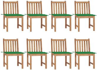 vidaXL Sillas De Jard&iacute;n 8 Unidades Madera De Teca Con Cojines Vidaxl