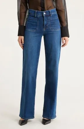 Frame Denim Le Slim Palazzo Long Modernist Pocket Wide Leg Jeans in Savior at Nordstrom Rack, Size 31