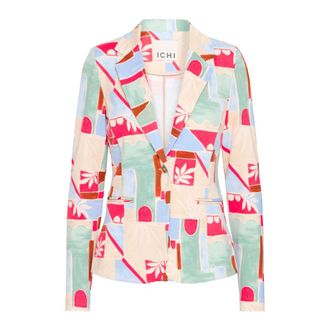 Ichi Classic Blazer Multi Tile Print Jacket - female - ICHI - Blazers - Multicolor - S - Jackets