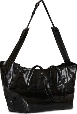 Balmain zip-detail leather tote bag - Black