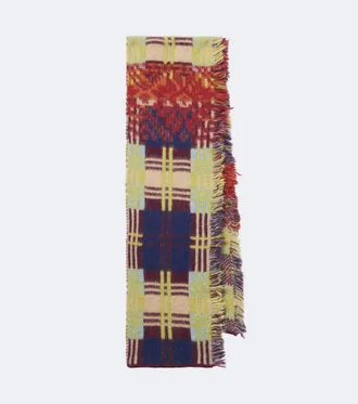 Dries Van Noten Sciarpa in misto lana e alpaca a quadri
