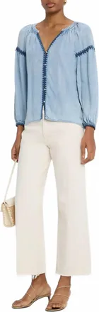 Rails Toshi Long Sleeve Blouse In Medium Cloud Wash