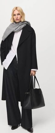 Mango Cappotto lana Manteco cintura nero - Donna - XL - MANGO