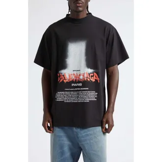 Balenciaga Oversize The Door Graphic T-Shirt in 1000 Black at Nordstrom, Size X-Large