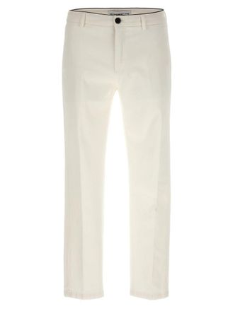Department Five White Regular Flat Front Pants