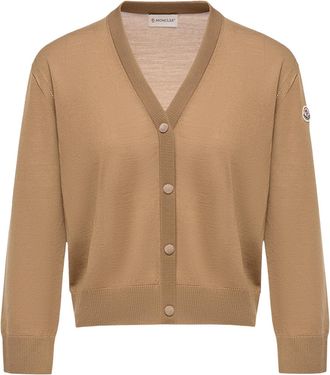 Moncler Moncler Wool Cardigan, Women, Beige, Size: Xxs