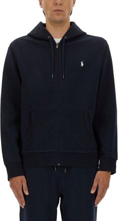 Polo Ralph Lauren Black Full-Zip Hoodie With Drawstring Hood