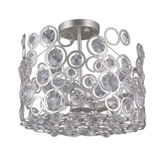 Netlighting Modern Flush Ceiling Light Champagne Silver 3 Light E14
