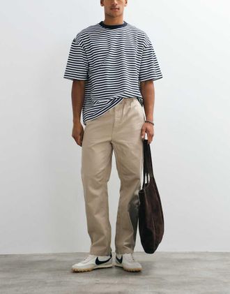 Carhartt Work in Progress Flint pantaloni regular tapered fit beige-Neutro