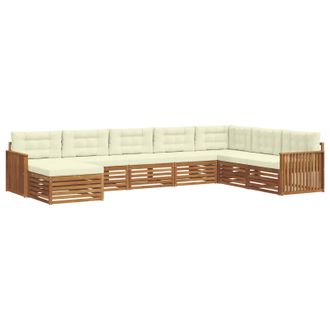 vidaXL Conjunto De Sof&aacute;s De Exterior Con Coj&iacute;n 8 Pcs Natural Y Crema Vidaxl