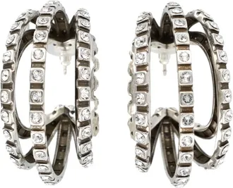 Isabel Marant Silver Crystal Hoop Earrings
