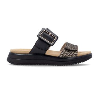 Remonte D1j61 Womens Cross Strap Sandals Black/brown Leather - Size UK 7.5