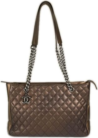 Chanel Brown Grained Calfskin Tote Bag (Pre-Owned)