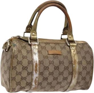 Gucci Pre-owned Handbags, female, Beige, Size: ONE SIZE Pre-owned Vintage GG Canvas Hand Bag