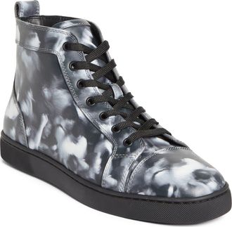 Christian Louboutin Louis Canopy High Top Sneaker in B030-Black White at Nordstrom, Size 43.5