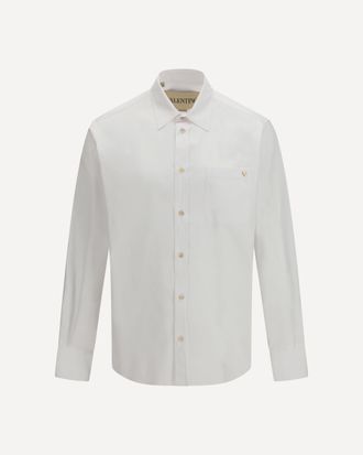 Valentino Camicia in oxford di cotone leggero con VGold Man 39