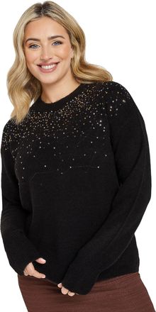 M&Co Womens Sequin Embellished Jumper - Womens Black
