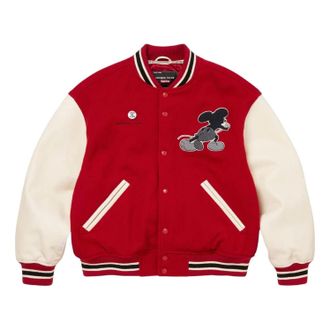 SUPREME x Number (N)ine Mickey Varsity Jacket Red FW25J50-RED