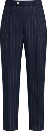 Brunello Cucinelli Virgin wool trousers in Blue at Nordstrom, Size 50 It