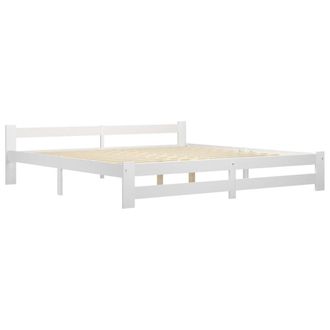 Berkfield Home Bed Frame White Solid Pine Wood 200x200 cm