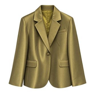 Actualee Elegante Blazer in Raso - - Jackets - Donna - Verde - L