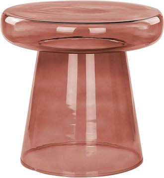 Beliani Side Table CALDERA Glass Red