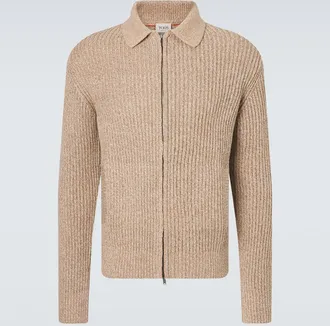 Tod's Cotton moulin&eacute; zip-up cardigan