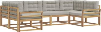 vidaXL Conjunto De Sof&aacute;s De Exterior 6 Uds. Blanco Y Gris Claro Vidaxl