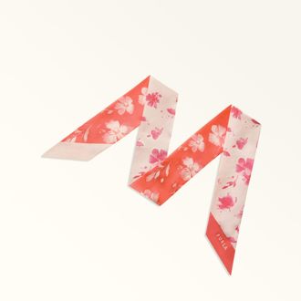 Furla Metropolis Bandeau Toni Dusty Pink Multicolore Twill Di Seta Con Stampa Ditsy Garden Donna