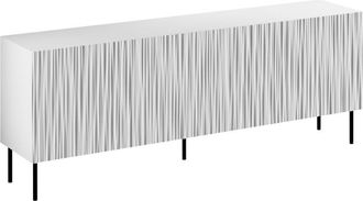 Mirjan24 Aparador Lorelbo 101, Blanco + Negro, 75x190cm, N&uacute;mero De Puertas: 441cm, Aglomerado Laminado, Mdf