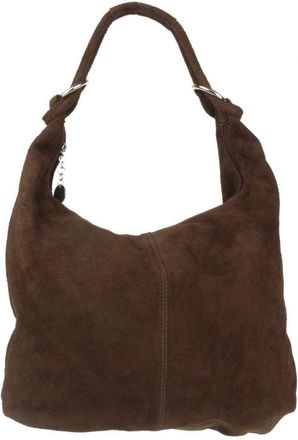 Girly HandBags Womens Hobo Italian Suede Leather Shoulder Bag (Coffee)