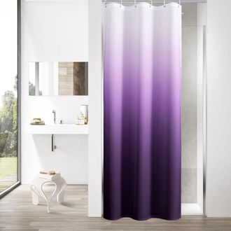 OEM Cortina De Ducha Tipo Gofre Con Degradado Morado, 36 X 72 Cm, Cortina De Ducha Estrecha De Tama&ntilde;o Reducido Con Ganchos De Pl&aacute;stico, Compatible Con For