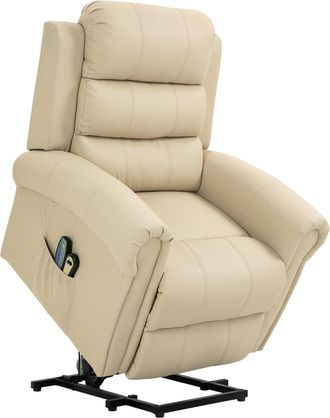 OEM Sill&oacute;n Relax Reclinable El&eacute;ctrico Levanta Personas Con Masaje Vibratorio Y Calor Control Remoto Crema