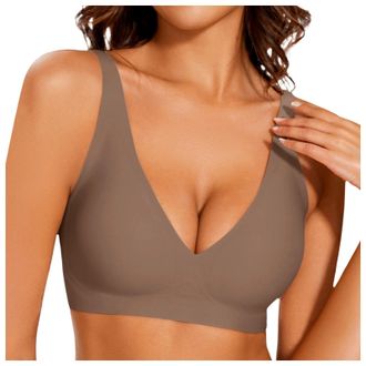Generic Deep V Bra Low Cut Sexy Push Up Bralettes for Women UK Padded Smoothing Wireless Lifting Bras Seamless Bralette