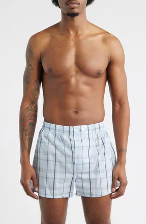 Nordstrom 3-Pack Classic Fit Boxers in Blue Clark Plaid Multi at Nordstrom, Size 32