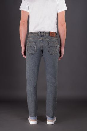 Moorer Mens Faded Blue Slim Trousers