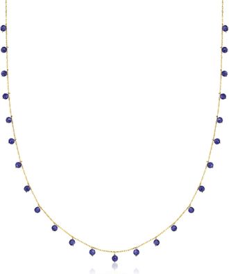Canaria Canaria 6.00- Sapphire Bead Necklace in 10kt Yellow Gold