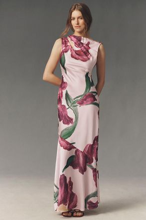 Significant Other Lana Printed Back-Tie Maxi Dress