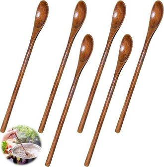 OEM Juego De Cucharas De Madera - Ecol&oacute;gicas - Juego De 6 - 20 Cm