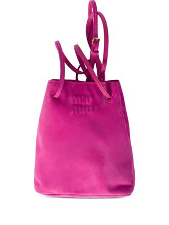 Miu Miu suede pouch - women - Cotton/Lamb Suede - One Size - Pink