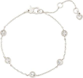 Kate Spade New York Set In Stone Station Womens Bracelet Womens Bracelet Clear/Silver, Brass/Cubic Zirconia/Glass