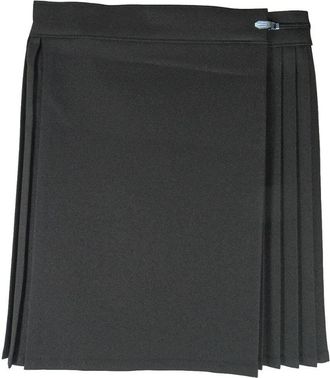 Generic Women Gym Pleated Skirt, Ladies Girls Netball Tennis PE Games Kilt Knife School Uniform Wraparound Drop Waist Summer Sports Wear Dress, (Black - 28W)