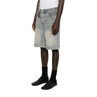 Acupuncture Denim Shorts, male, Gray, Size: W33 Original Shorts