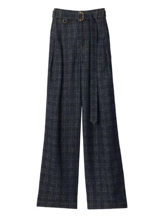 Burberry checked wide-leg jeans - Blue