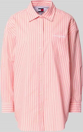 Tommy Jeans Oversized Hemdbluse aus Baumwoll-Mix in Rot, Gr&ouml;&szlig;e XL