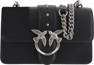 Pinko Love One Mini Black Leather Shoulder Bag